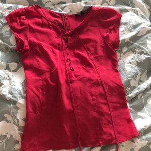 Nanette Lepore red lace up top